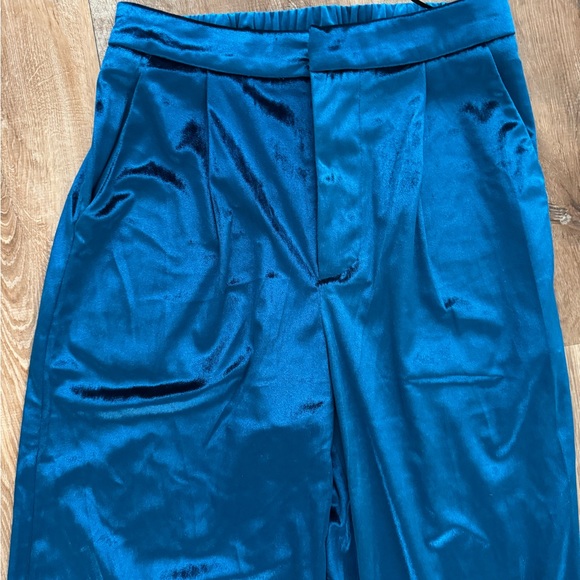 Princess Polly Blue Velvet Pants - Picture 5 of 9